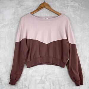 Boheme Essentials Drop Shoulder Cropped Chevron Sweater Size L Lagenlook